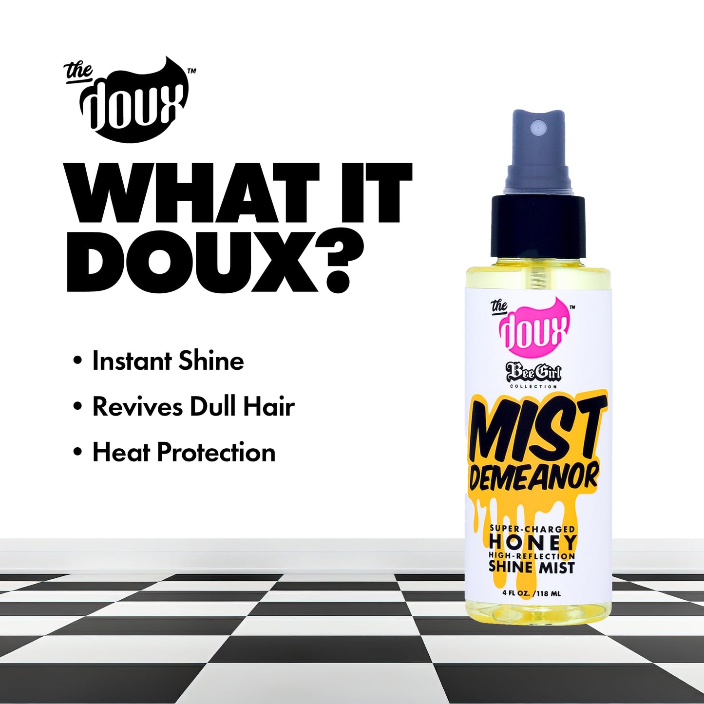 The Doux - MIST DEMEANOR Honey Shine Mist - Hair Mist for Shine - Resists Humidity and Provides Heat Protection - Finishing Spray Hair Product Beauty & Personal Care The Doux