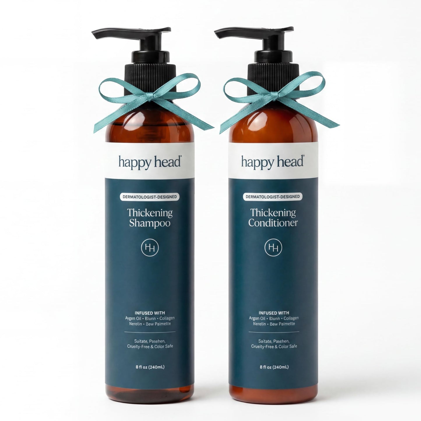 Happy Head Hair Shampoo & Conditioner Set for Men & Women with Biotin, Argan Oil, Collagen & Keratin, Daily Hair Care Routine for All Hair Types Beauty & Personal Care Happy Head