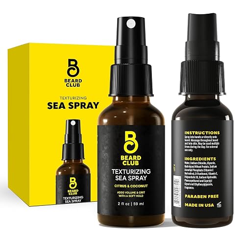 Beard Club Sea Salt Texture Spray for Men & Women - Thickening, Volumizing, Curl-Defining for All Hair Types - Paraben, Sulfate, Alcohol-Free Beauty & Personal Care The Beard Club