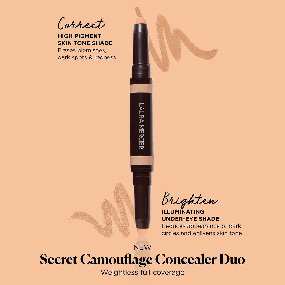 Laura Mercier Secret Camouflage Brighten and Correct Duo, 2-in-1 Face and Under Eye Concealer Stick, Blurs Imperfections and Reduces Appearance Beauty & Personal Care Laura Mercier