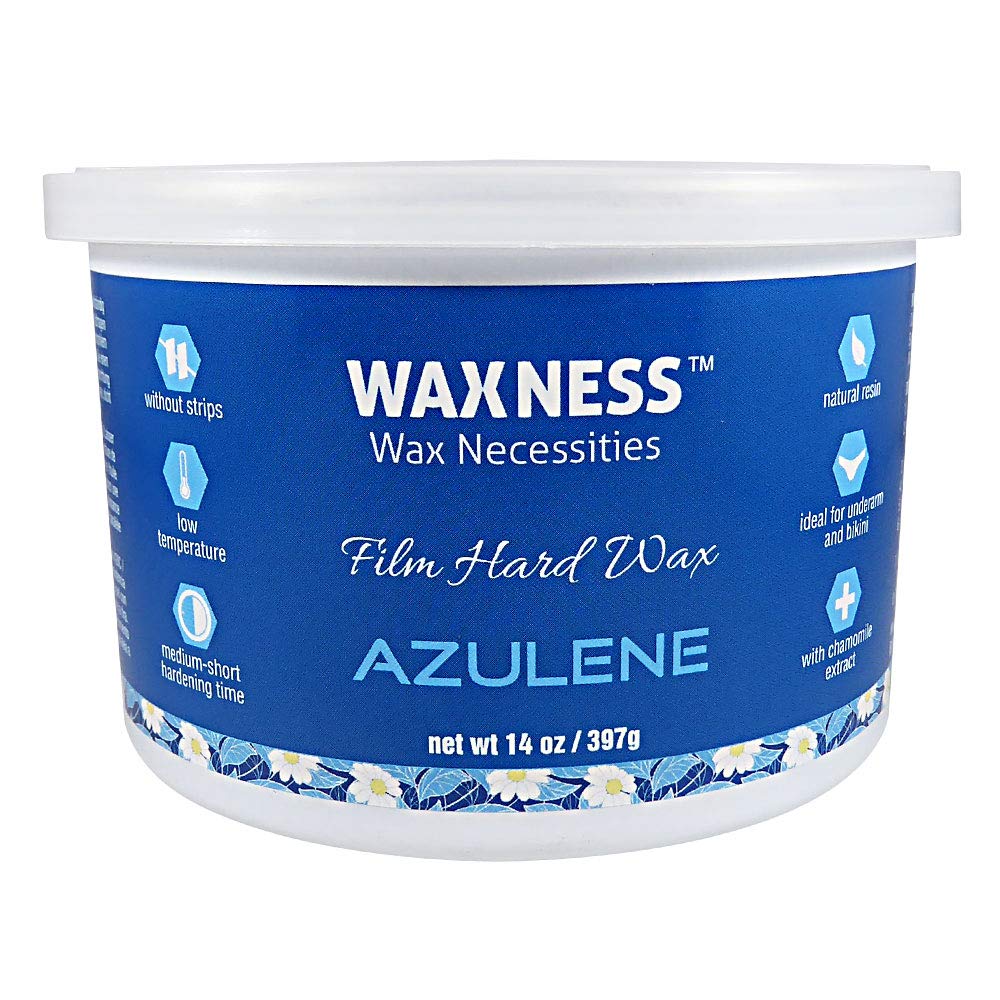 Waxness Hard Wax Tin Azulene 14 oz (400 g) - Stripless Professional Hard Wax with Azulene for Face & Body - Made in Italy Beauty and Personal Care Waxness