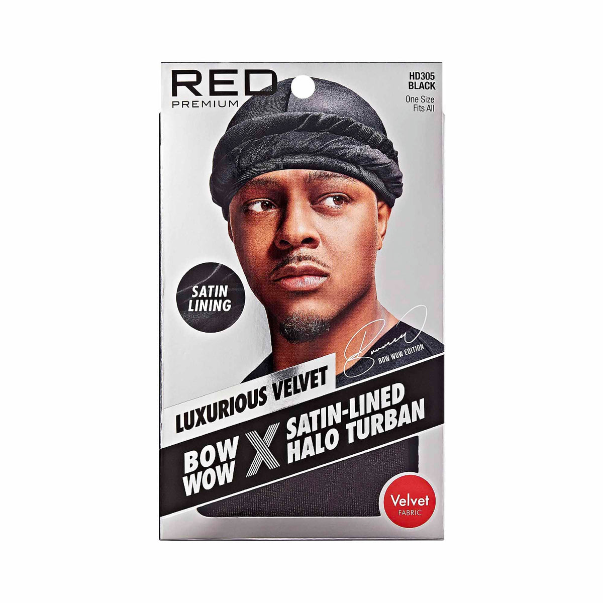 Red by Kiss Bow Wow Premium Satin Mens Turban – Anti Breakage Moisture Retention, Stylish Soft Light Comfort Headwear All Hair Types (US, Alpha, One