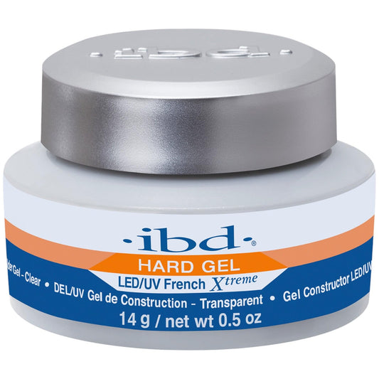 IBD LED/UV French Xtreme Hard Builder Gel for Nail Extensions - Clear Sculpting Formula for Strong Overlays & Manicure Enhancements, Jar, 0.5 oz, 1