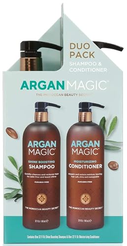Argan Magic Shine Boosting Shampoo & Moisturizing Conditioner Duo - Gently Cleanses, Boosts Shine, Controls Frizz, Restores Moisture, Detangles | Beauty & Personal Care Argan Magic