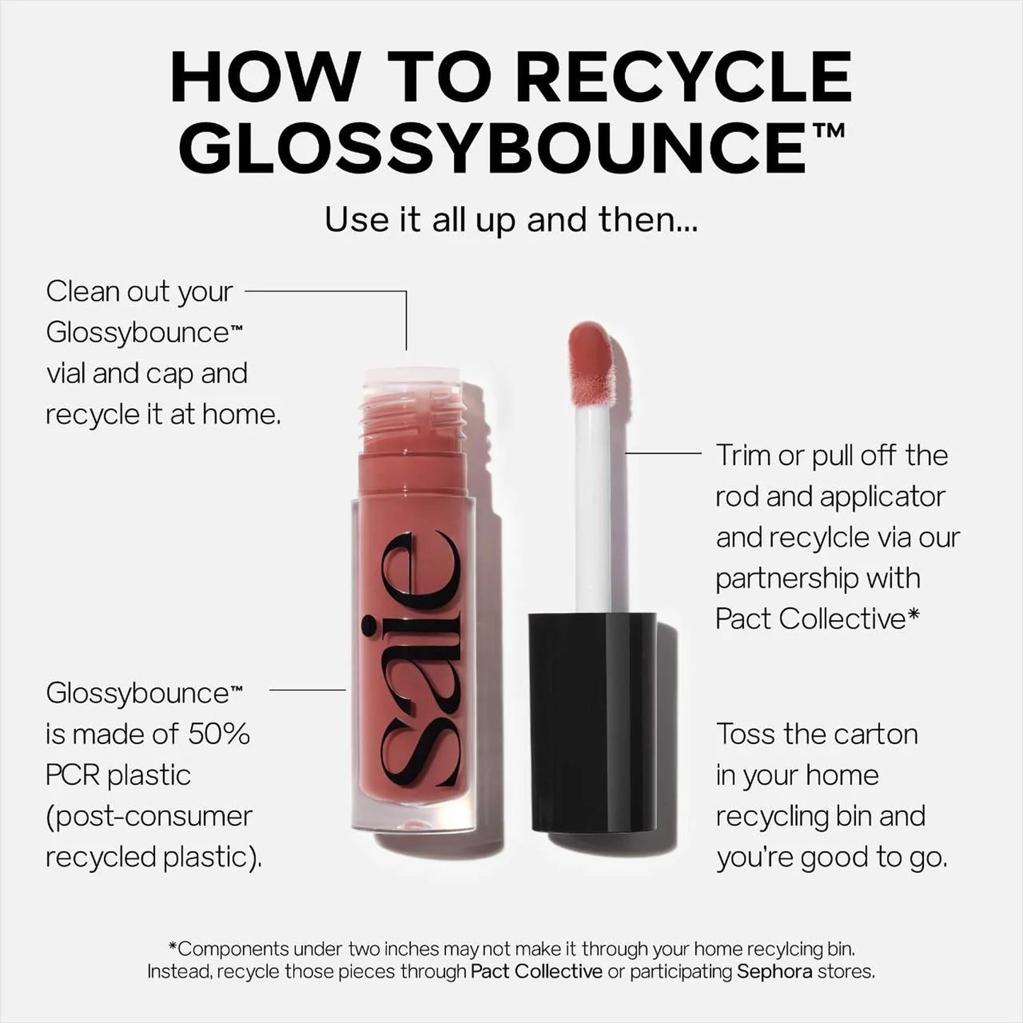 Saie Glossybounce High-Shine Hydrating Lip Gloss Oil - Sheer Tinted Lip Oil with Hyaluronic Acid + Jojoba Oil for Long-Lasting Moisture (.17 oz) Beauty & Personal Care Saie