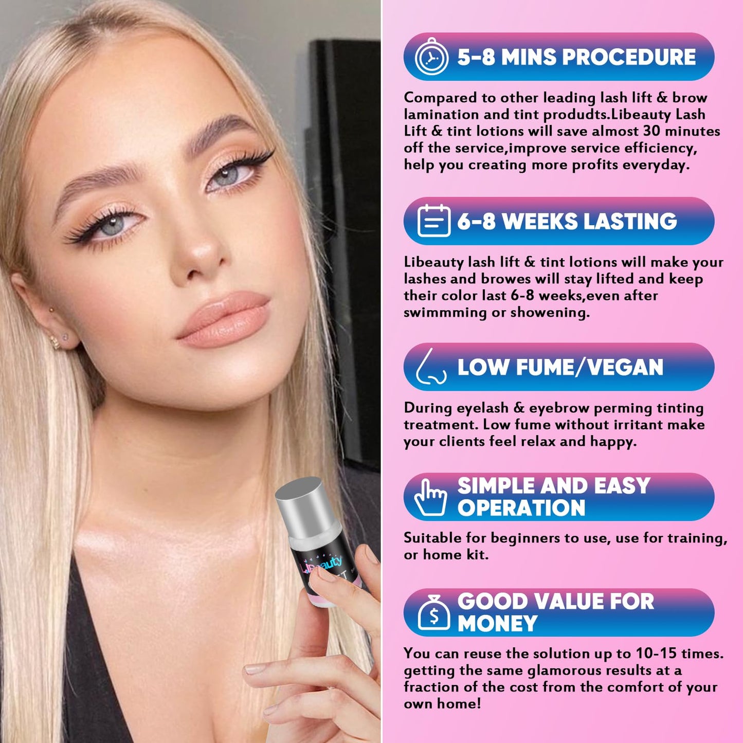 Libeauty Lash Lift and Color Kit Brow Lamination Kit with Color Diy Eyelash Perm Kit Curling Voluminous Coloring Eyebrow Easy To Use At Home & Salon Beauty & Personal Care Libeauty