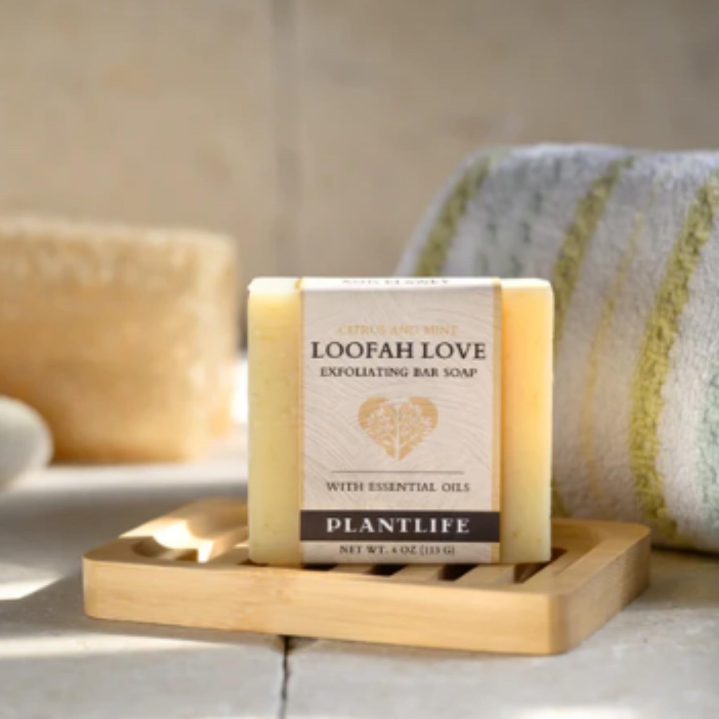 Plantlife Loofah Love Bar Soap - Moisturizing and Soothing Soap for Your Skin - Hand Crafted Using Plant-Based Ingredients - Made in California 4 oz Beauty & Personal Care Plantlife