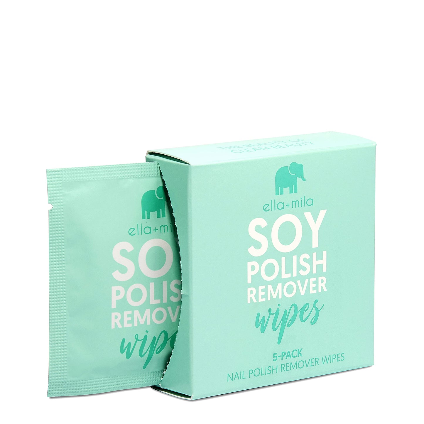 ella+mila Soy Nail Polish Remover Wipes - Non-Acetone, Non-Toxic Fingernail Polish Remover Pads - Travel Size, Individually Wrapped, Lint Free Beauty & Personal Care ella+mila
