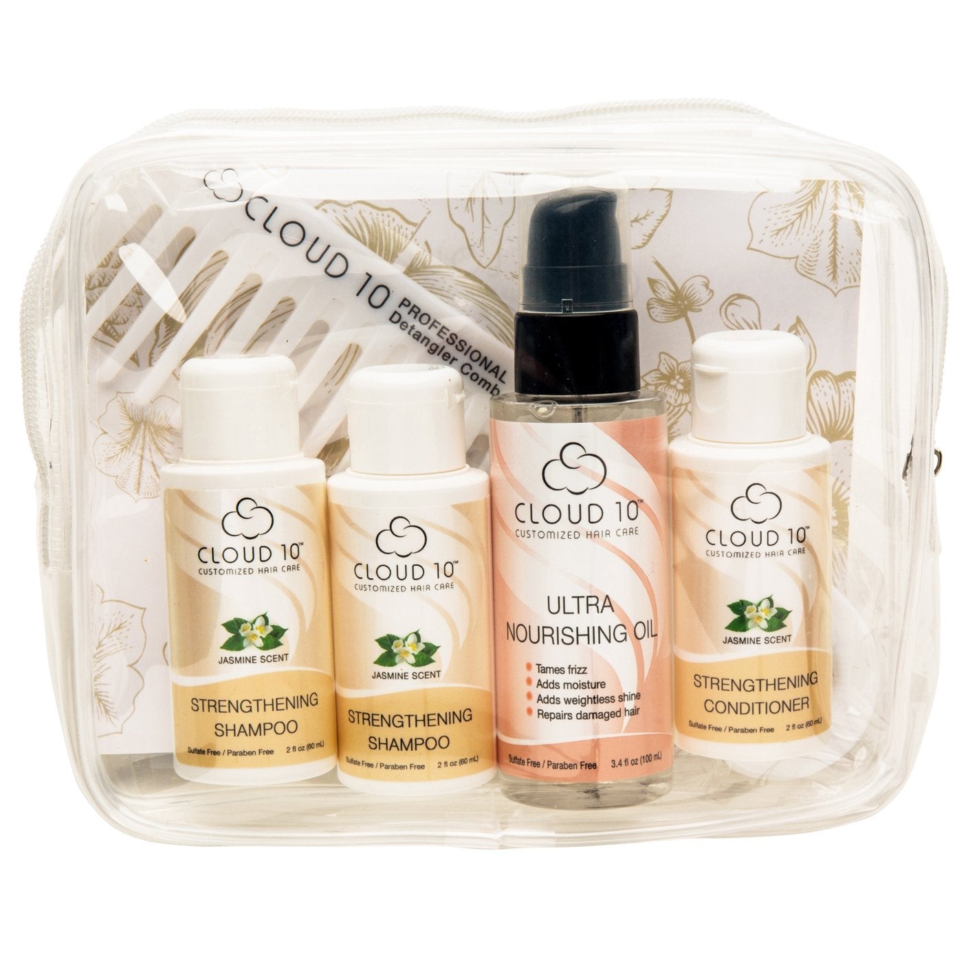 Cloud 10 Nourish + Strengthen (Travel Kit) - Cruelty Free, Wide Tooth Detangler Comb & TSA Compliant Carrying Case Beauty & Personal Care Cloud 10