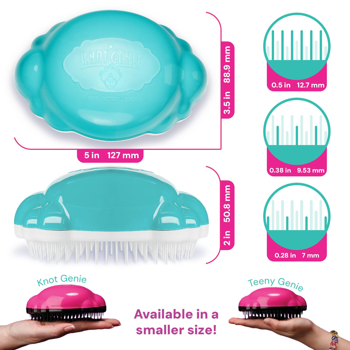 Knot Genie Teeny Detangling Hair Brush for Kids (Fairy Pink) | Perfect Detangling Brush for Curly Hair, Gently Separate Tangles, Leaves Hair Smooth Beauty & Personal Care Knot Genie