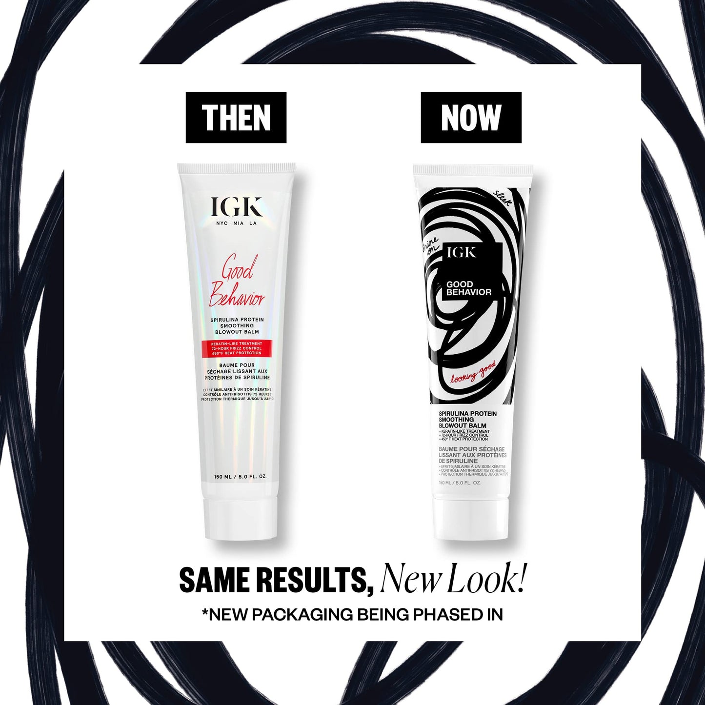 IGK GOOD BEHAVIOR Spirulina Protein Smoothing Blowout Balm | Keratin Like Treatment + Frizz Control + Heat Protectant | Vegan + Cruelty Free | 5 Oz Beauty & Personal Care IGK