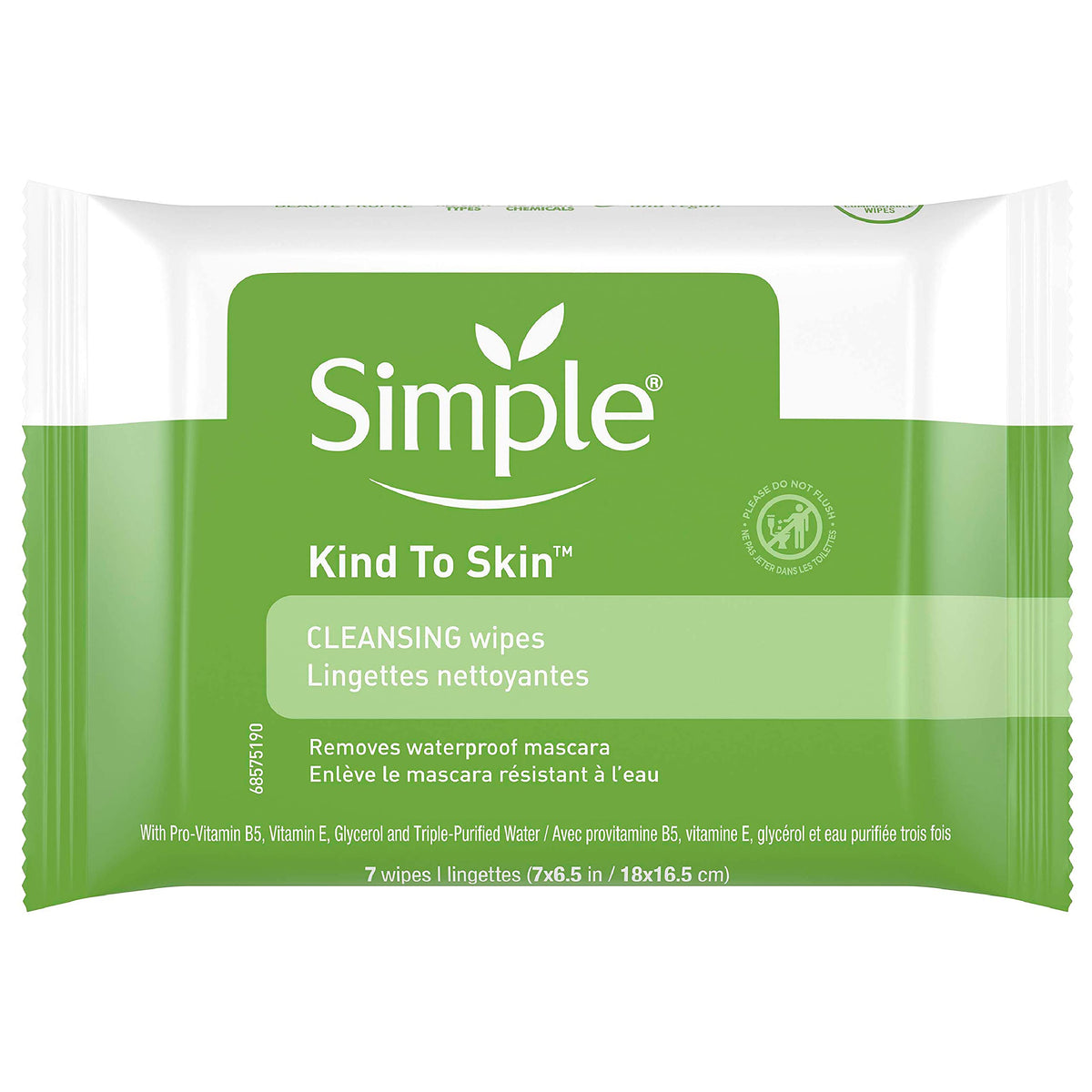 Simple Kind to Skin Facial Cleansing Wipes Cleanser & Makeup Remover Cleansing Removes Waterproof Mascara 7 Wipes Beauty & Personal Care Simple