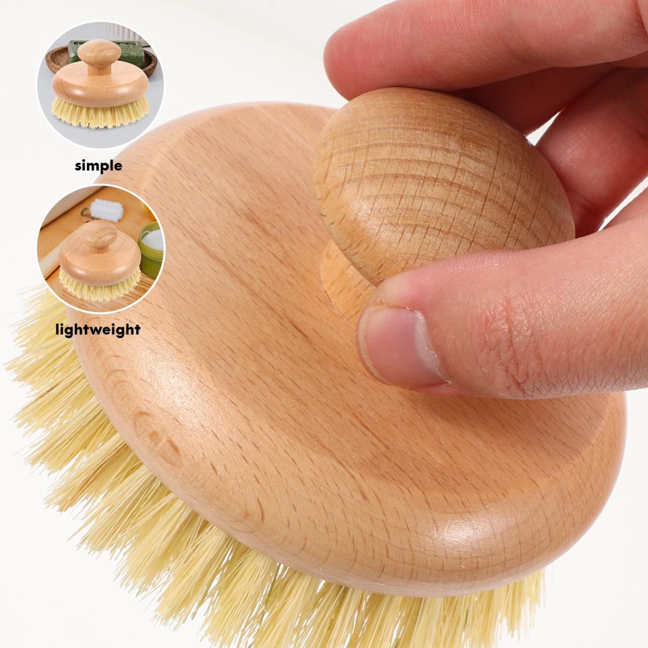 Shower Brush Handle Back Scrubber Body Exfoliator Wood Body Brush Bath Shower Brush for Wet or Dry Brushing Beauty and Personal Care Lurrose
