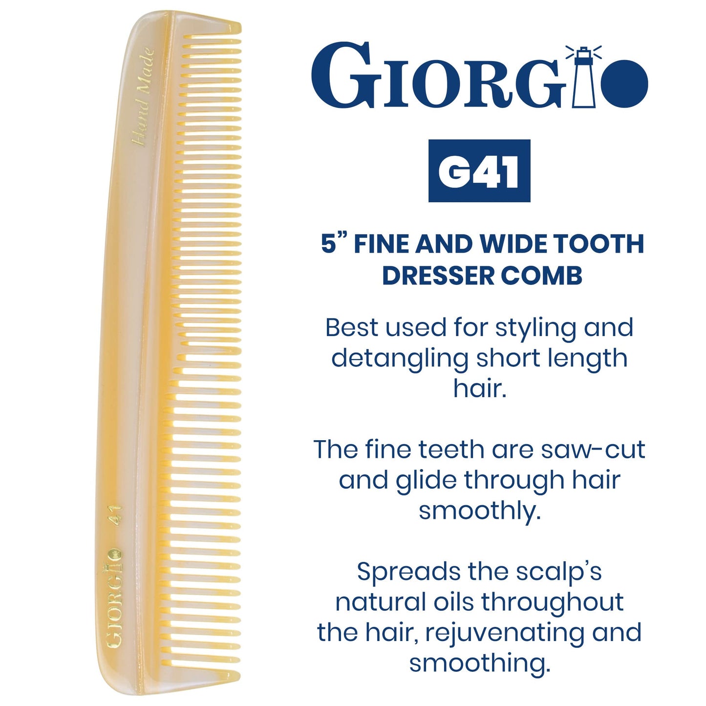 Giorgio Beard Combs Set - Handmade Ivory Beard Combs Kit for Facial Grooming - Includes Fine and Wide Tooth Pocket Dresser Comb + Fine Tooth Beauty and Personal Care GIORGIO