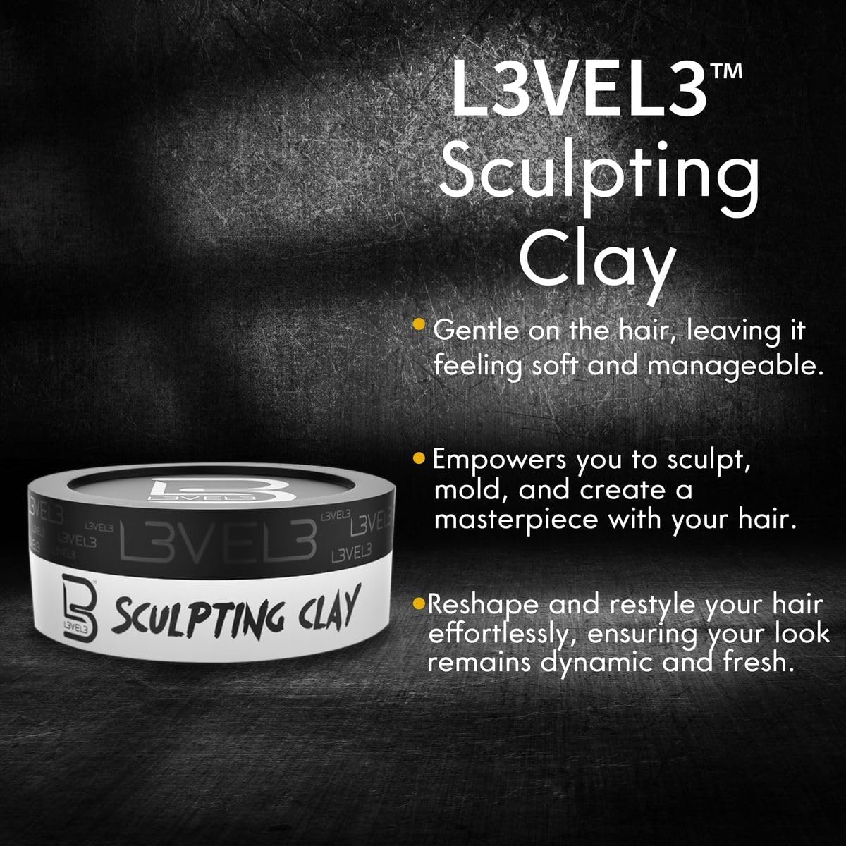 L3 - Level 3 Hair Sculpting Clay - Premium Grade Hair Clay for the Perfect Look - Long Lasting Hair Styling Product for Men Beauty & Personal Care L3