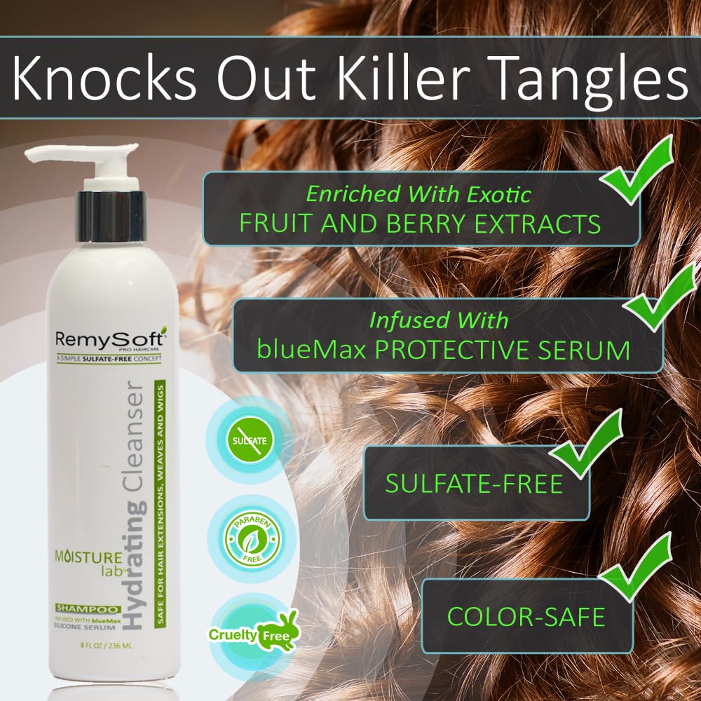 RemySoft Moisturelab Rapid Renewal System - Safe for Hair Extensions, Weaves and Wigs - Salon Formula Shampoo, Conditioner & Leave-In Conditioner Beauty & Personal Care RemySoft