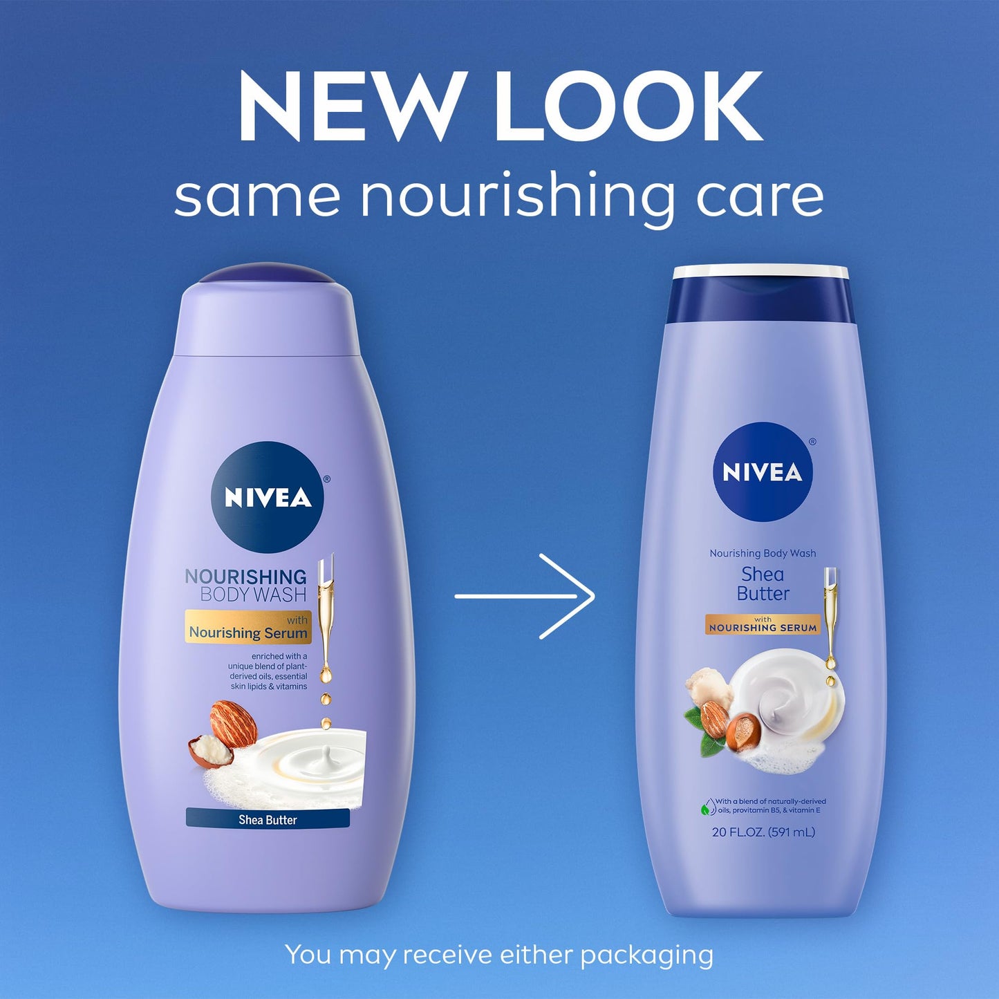 NIVEA Nourishing Shea Butter Body Wash with Nourishing Serum, Moisturizing Body Wash for Women, Enriched Provitamin B5 and Vitamin E, 20 Fl Oz Bottle Beauty & Personal Care NIVEA
