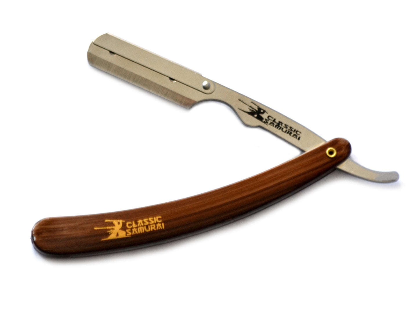 Classic Samurai Stainless Steel Professional Barber Folding Straight Edge Razor Shavette Men's Shaving Kit with 200 Count Lord Single Edge Razor Beauty and Personal Care Classic Samurai