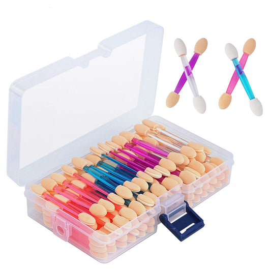 Cuttte 120PCS Disposable Dual Sides Eye Shadow Sponge Applicators with Container, 4 Colors Eyeshadow Brushes Makeup Applicator Beauty & Personal Care Cuttte