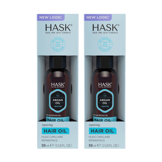 HASK ARGAN Repairing Hair Oil for shine and frizz control for all hair types, color safe, gluten free, sulfate free, paraben free - 2 Hair Oils Beauty & Personal Care HASK