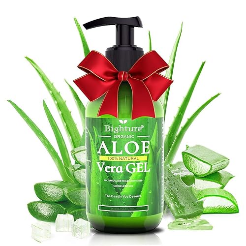 BIGHTURE Aloe Vera Gel, 100% Aloe Vera from Freshly Cut Aloe Leaves, Skin Care for Deeply & Rapidly Soothing, Firming, After Shave, Sunburn Relieve Beauty & Personal Care BIGHTURE