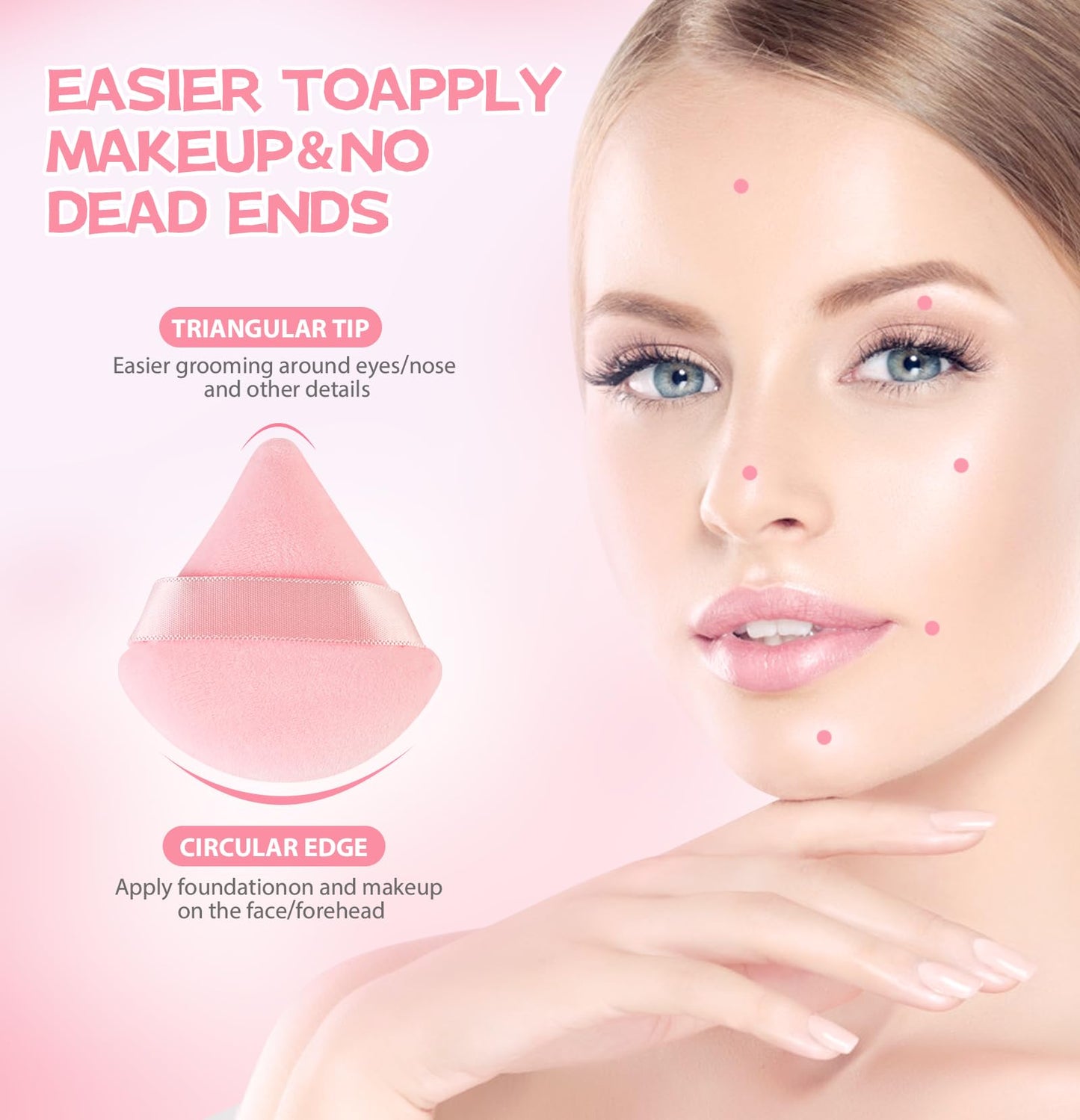 8 Pieces Triangle Powder Puff Face Soft Triangle Makeup Puff Velour Cosmetic Foundation Blender Sponge Beauty Makeup Tools Beauty & Personal Care MMQ
