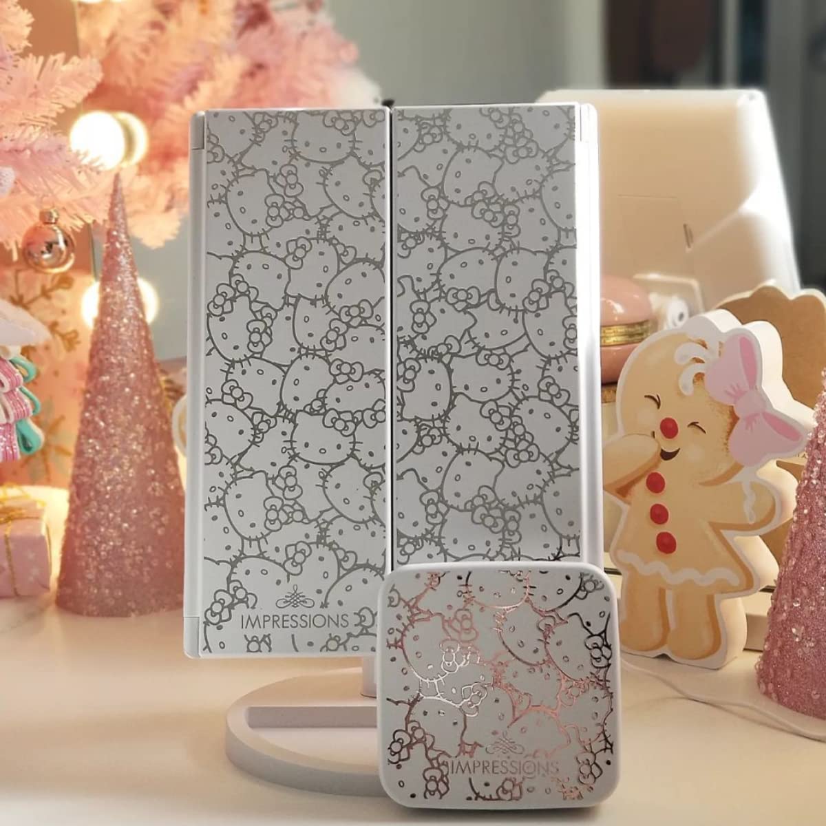 Impressions Vanity Hello Kitty Lighted Makeup Mirrors Bundle, Supercute Trifold and Compact Mirror with LED Lights, Magnification, Touch Screen Beauty & Personal Care IMPRESSIONS VANITY · COMPANY