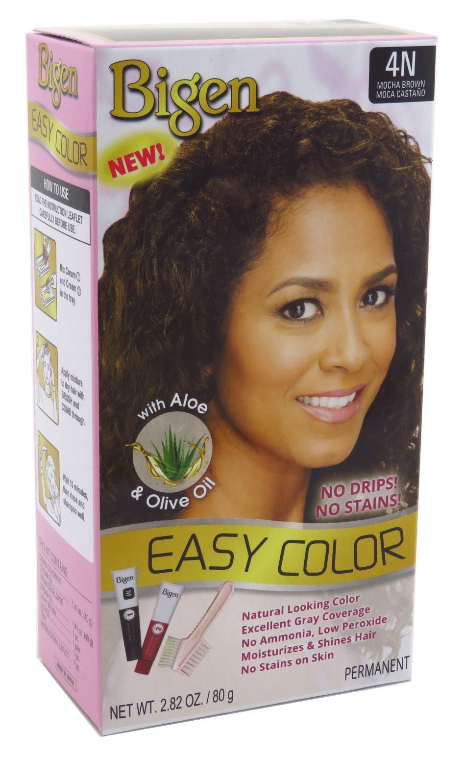 Bigen Easy Color Permanent Hair Dye with Aloe & Olive Oil, Mocha Brown, 2.82OZ Beauty & Personal Care Bigen
