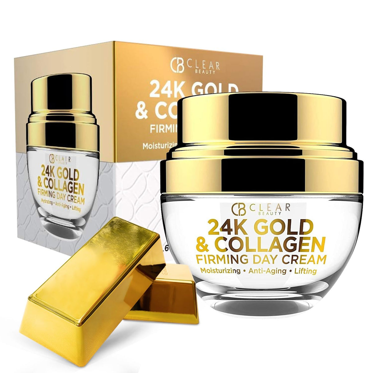 Clear Beauty 24K Gold & Collagen Daily Face Moisturizer - Dermatologist Tested, Reduces Fine Lines, Anti-Aging, Clean Beauty, Cruelty-Free Korean Beauty & Personal Care Clear Beauty