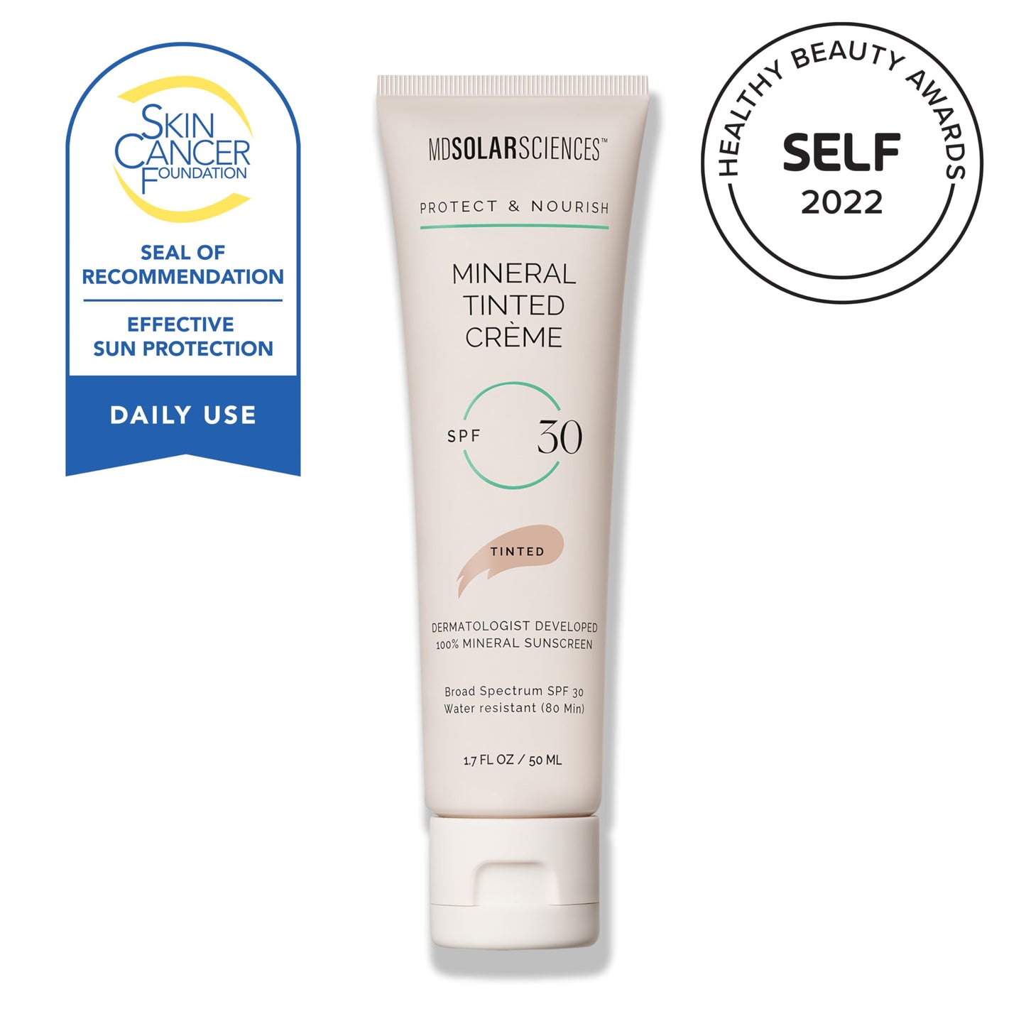 MDSolarSciences Mineral Tinted Crème Sunscreen SPF 30 | Water-Resistant Broad Spectrum UV Protection | Blendable Zinc Oxide Formula | Natural Matte Beauty & Personal Care MDSolarSciences