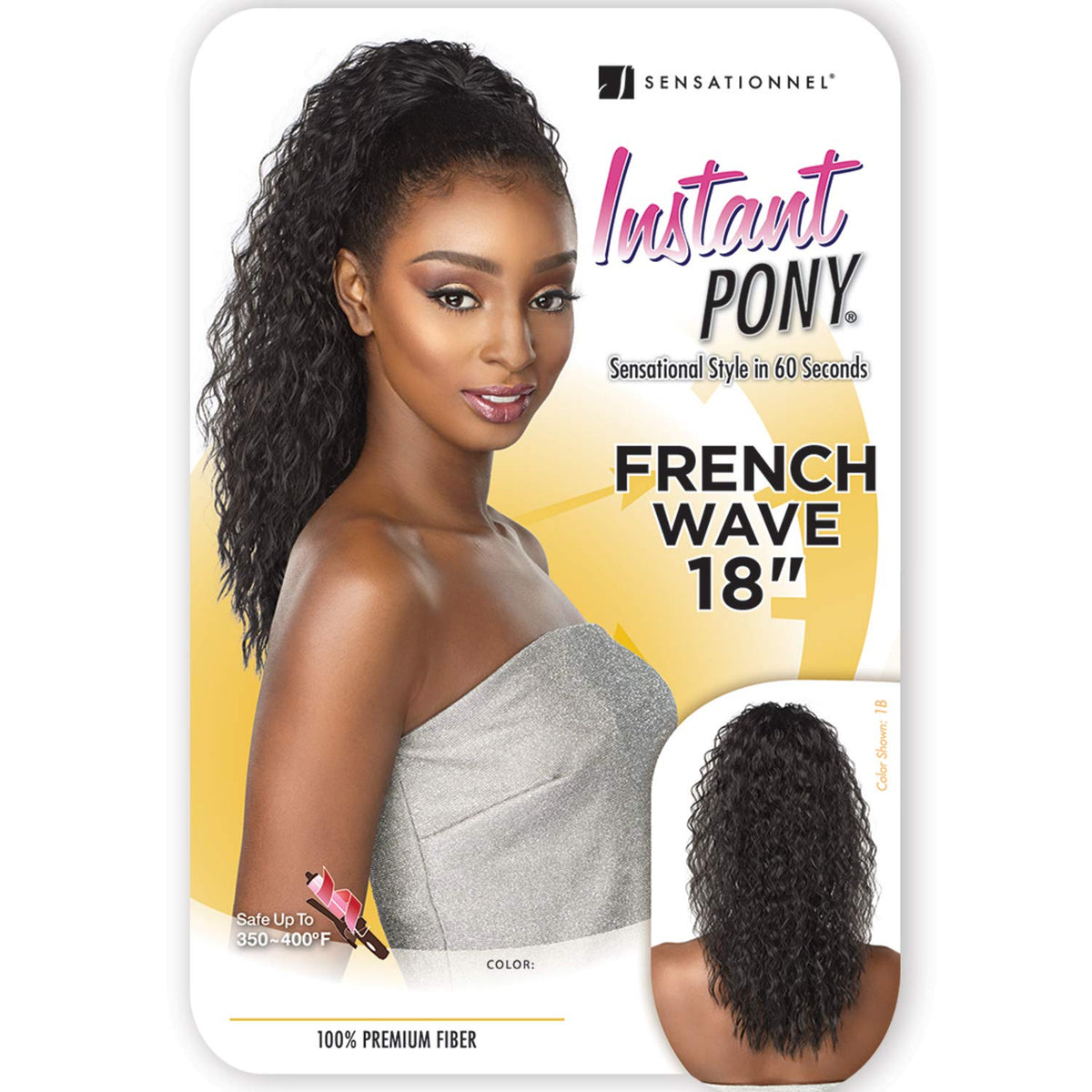Sensationnel Instant Pony Half Wig-French Wave 18 Inch, 2 DARKBROWN