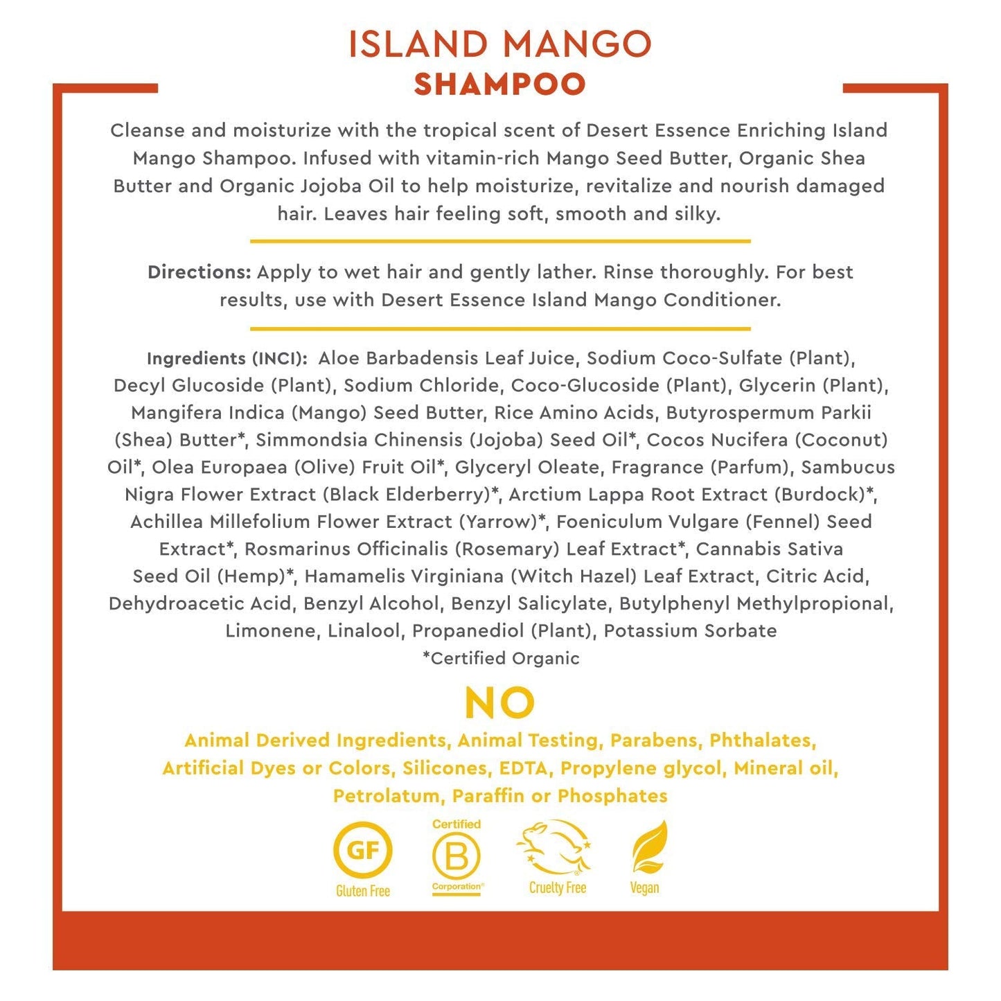 Desert Essence Island Mango Shampoo & Conditioner Bundle - 8 Fl Ounce - Enriching - Shea Butter - Jojoba Oil - Smooth & Silky - Soft & Healthy Beauty & Personal Care Desert Essence
