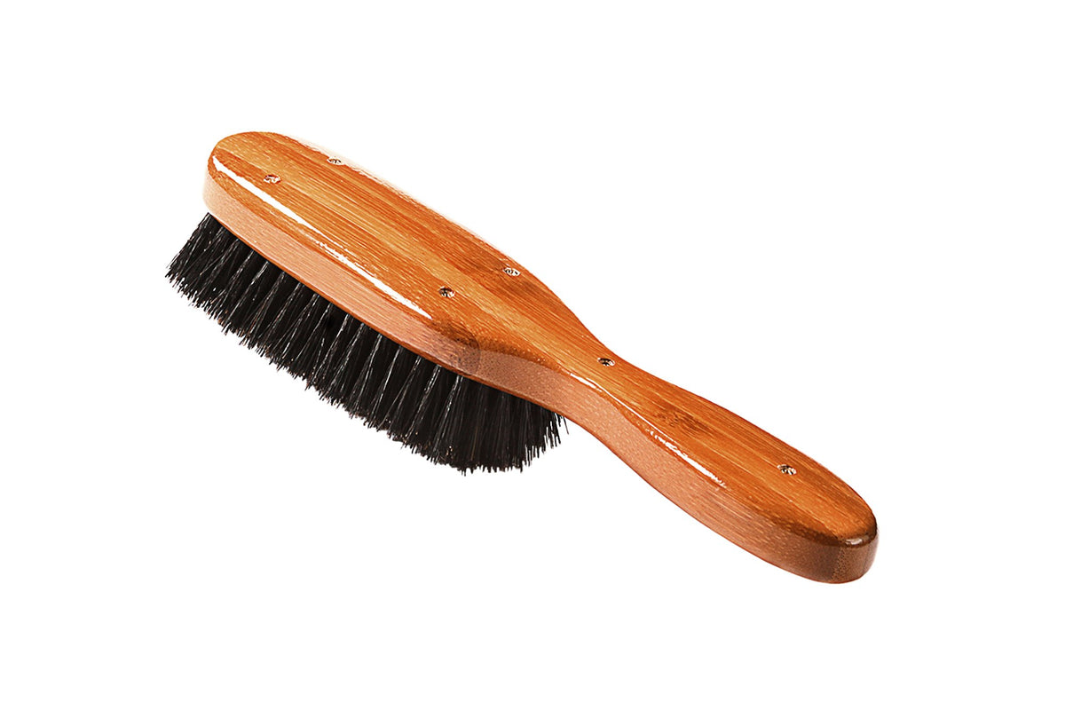 Classic Men's Club (Soft) Wild Boar Bristles Light Wood or Acrylic Handle Gentle Bass Brushes (1 Brush), white (153S)