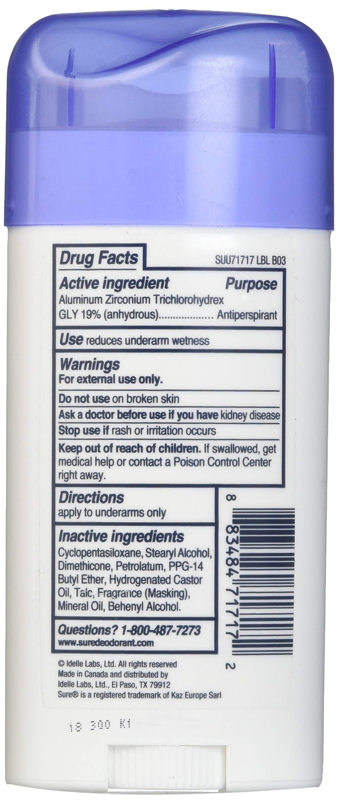 Sure Anti-Perspirant Deodorant Invisible Solid Unscented 2.60 oz (Pack of 4) Beauty and Personal Care Sure