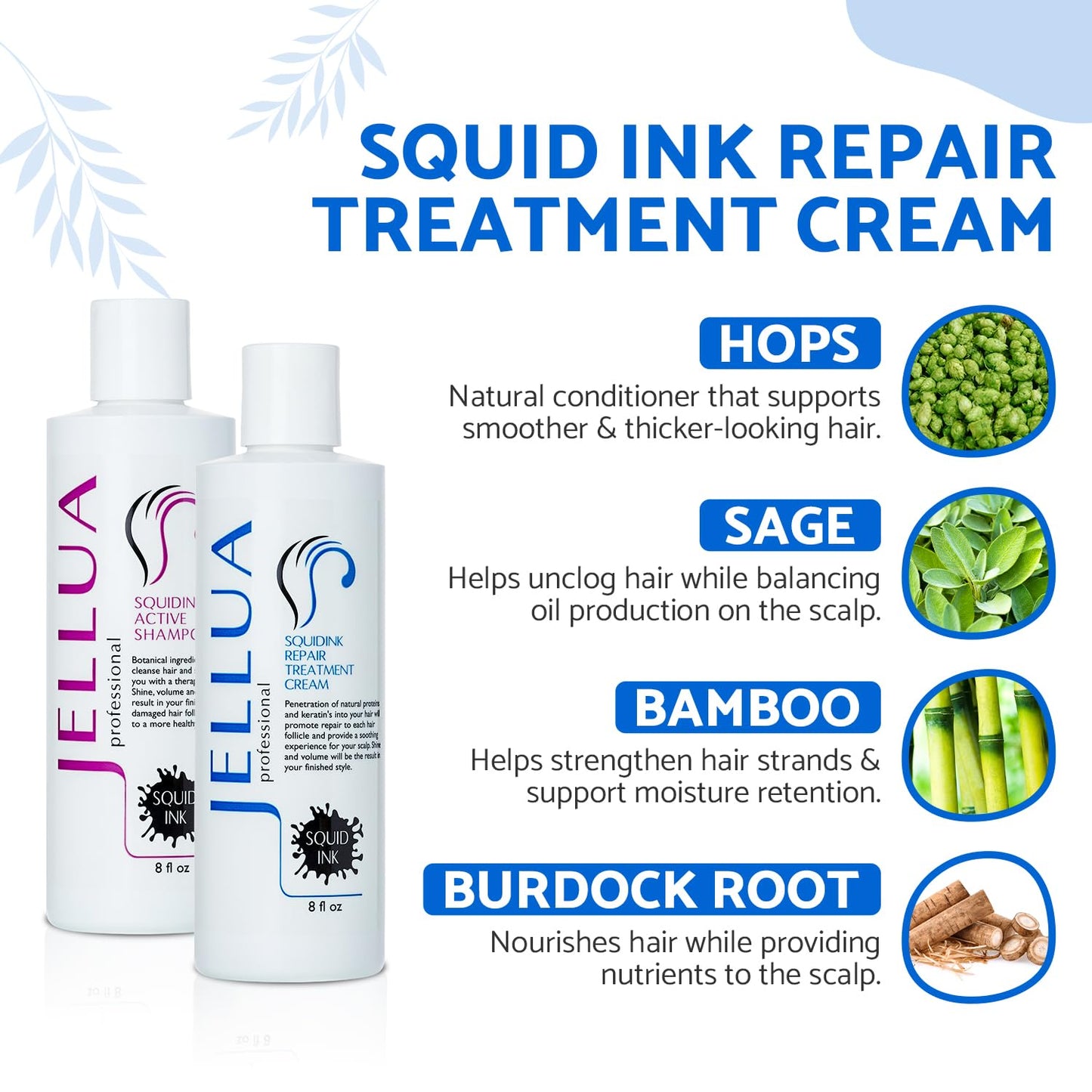 Jellua Squidink Active Shampoo and Repair Treatment Cream 8.0 Oz Duo Beauty & Personal Care Jellua