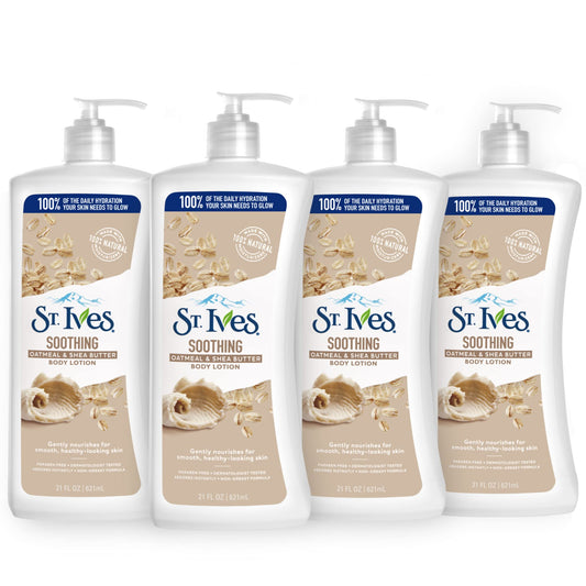 St. Ives Soothing Hand & Body Lotion for Women with Pump, Daily Moisturizer Oatmeal and Shea Butter for Dry Skin, Made with 100% Natural Moisturizers Beauty & Personal Care St. Ives