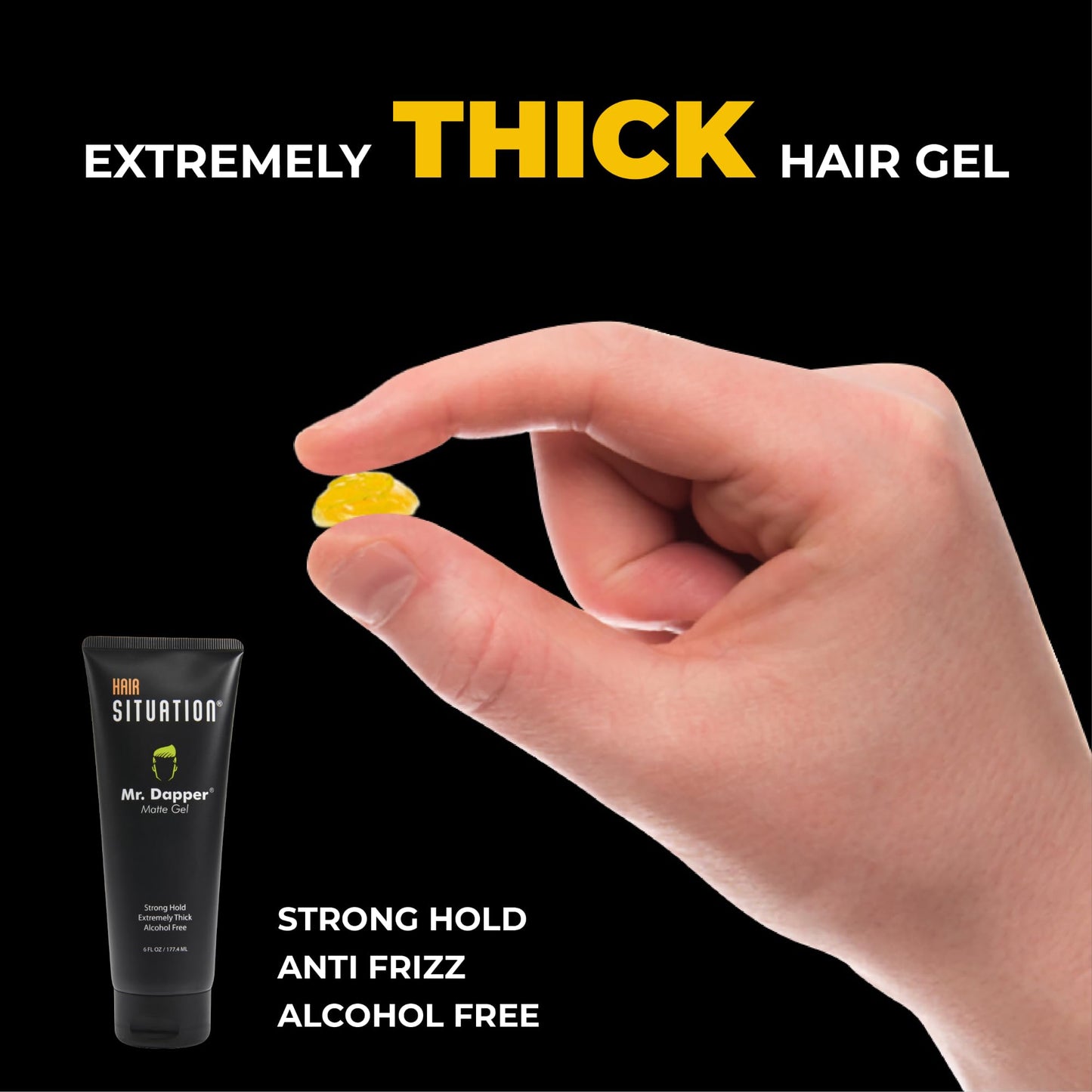 Hair Situation Mr. Dapper Matte Look Strong Hold Styling Hair Gel for Men, Anti-Humidity Shield, Anti-Frizz and Fly Away, Alcohol-Free, No Flake Beauty & Personal Care Hair Situation