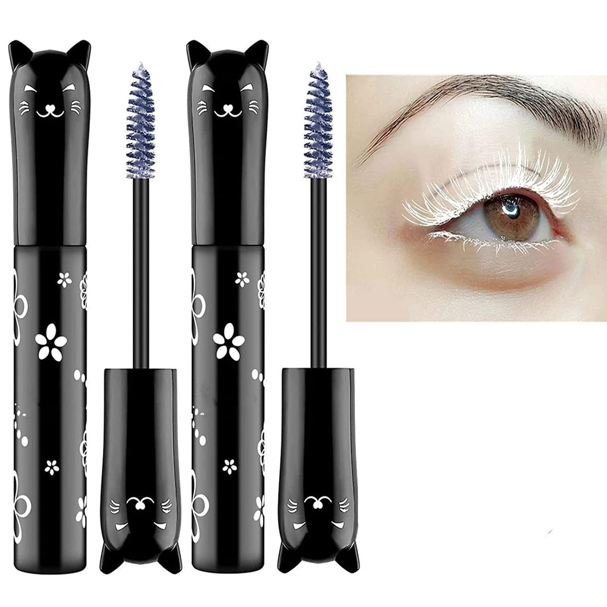 LGSZGDCN 6 Colors Cat eye mascara Eyes Makeup Color Mascara Waterproof Fast Dry Eyelashes Curling Lengthening Eye Lengthening, Lifting, Curling (white Beauty & Personal Care LGSZGDCN