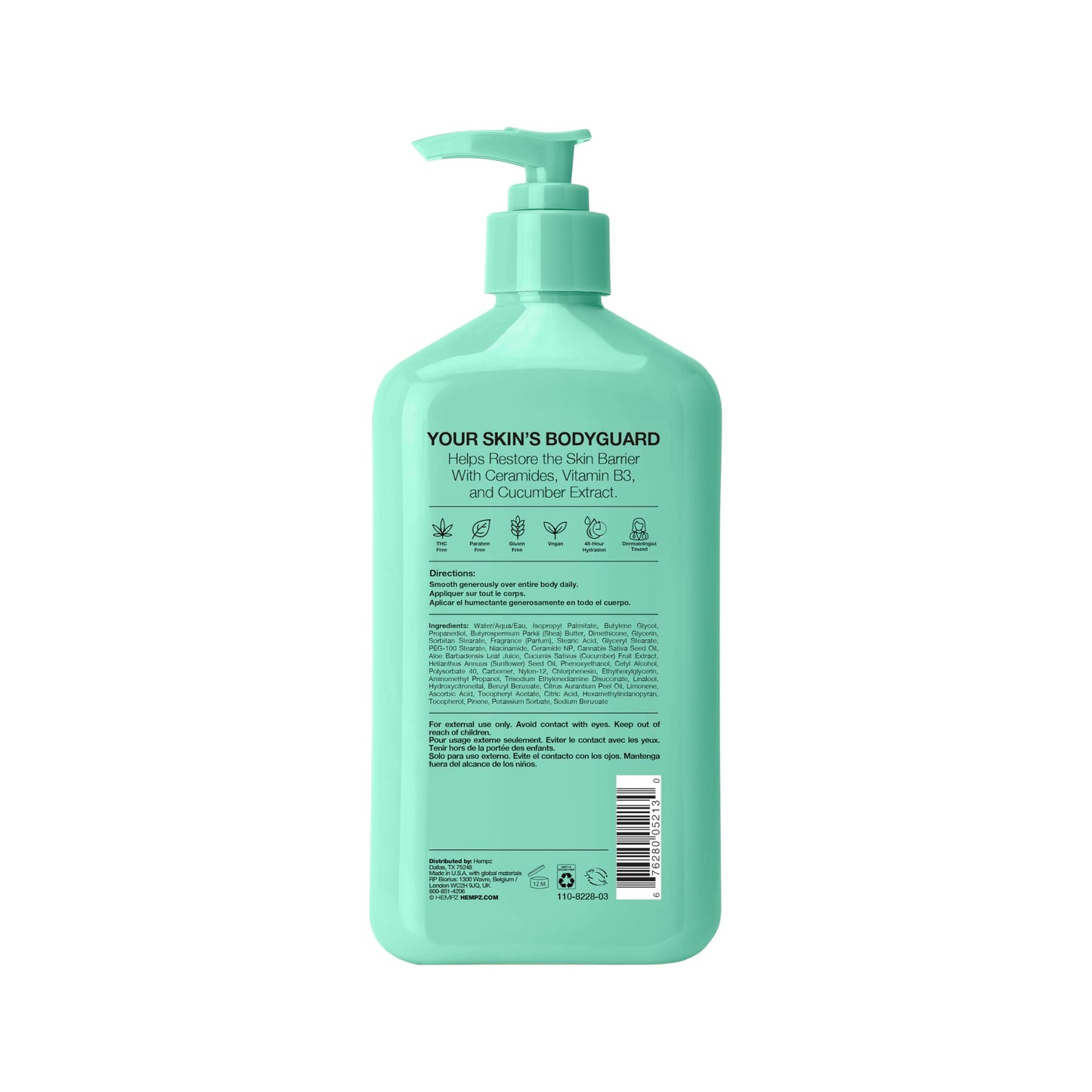 Hempz Body Lotion - Cucumber & Aloe Herbal Limited Edition Daily Moisturizing Cream, Shea Butter, Aloe, Cucumber Extract Body Moisturizer - Skin Care Beauty & Personal Care Hempz