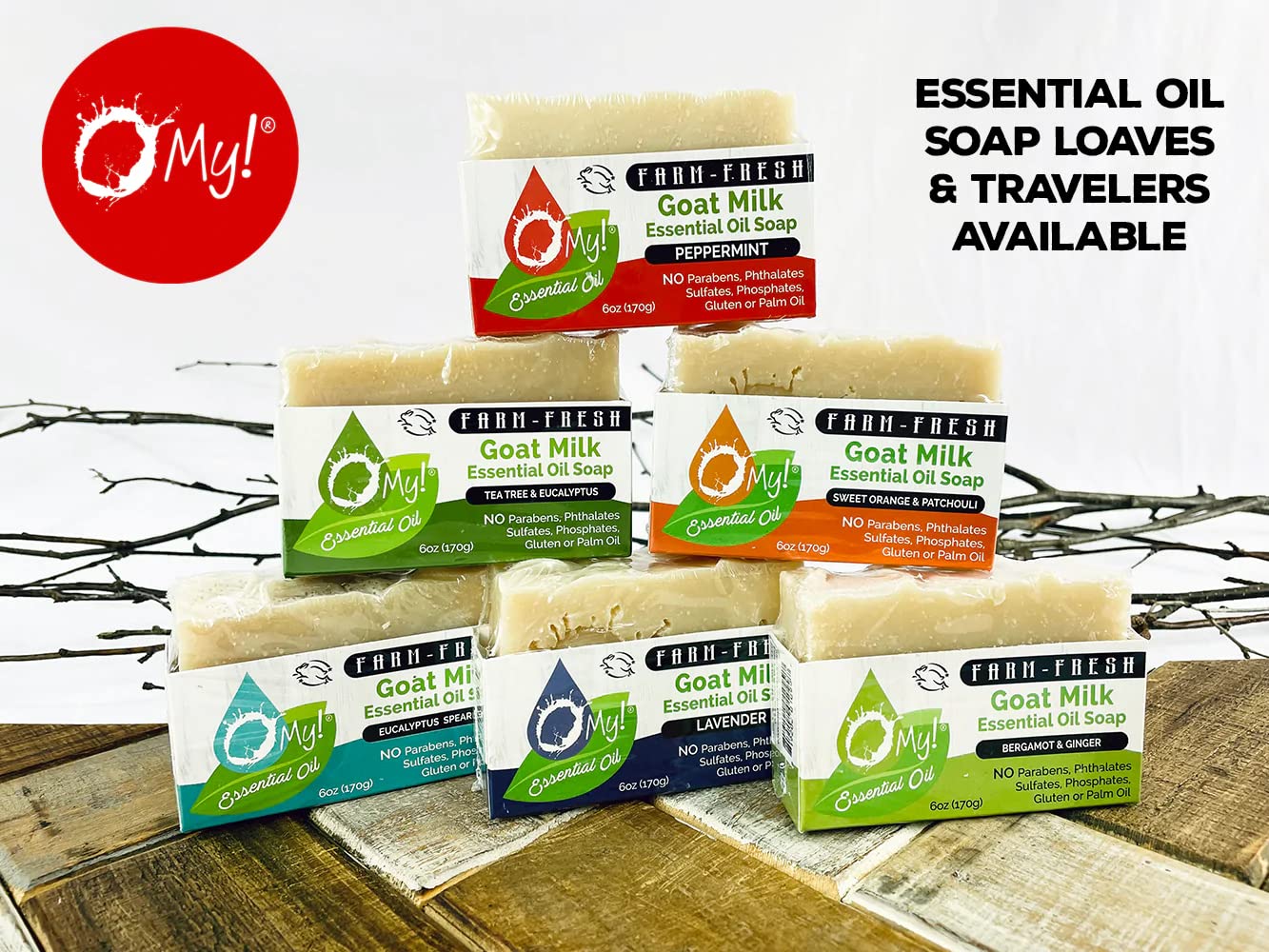 O My! Goat Milk Essential Oil Soap Bar | Made with Farm-Fresh Goat Milk | 100% Pure Essential Oils | Free of Parabens | Handcrafted in USA Beauty & Personal Care O My!
