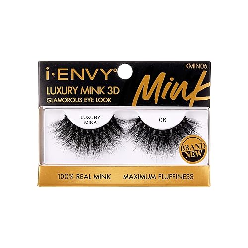 i-ENVY Luxury Mink collection 100% Real Mink (1 PACK, 6i-ENVY False Lashes Luxury Mink Collection Eyelashes 100% Real Mink Glamorous Eye Look Lashes Beauty & Personal Care i•ENVY