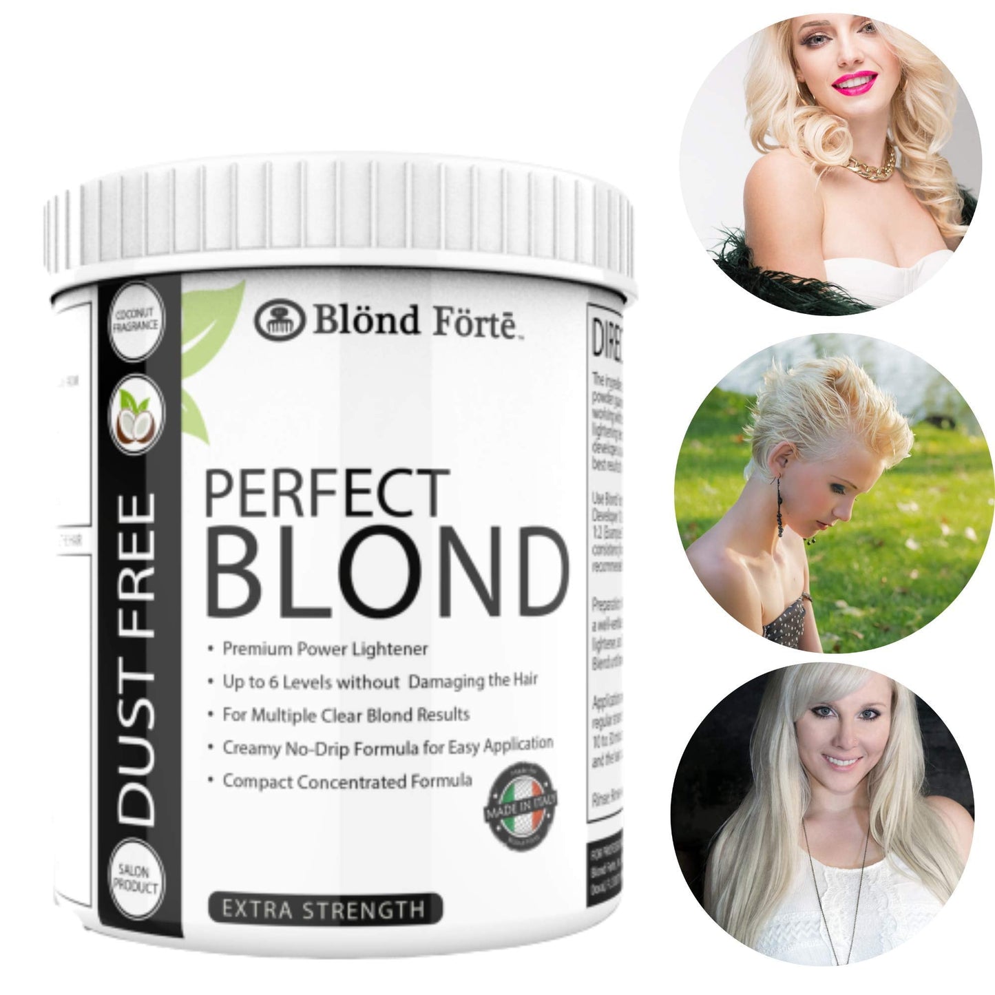 1.1 Pound Tub (17.6 Ounce) Perfect Blond Extra Strength Professional Hair Dye Toner Lightener Bleach - Made in Italy Beauty & Personal Care Blond Forte