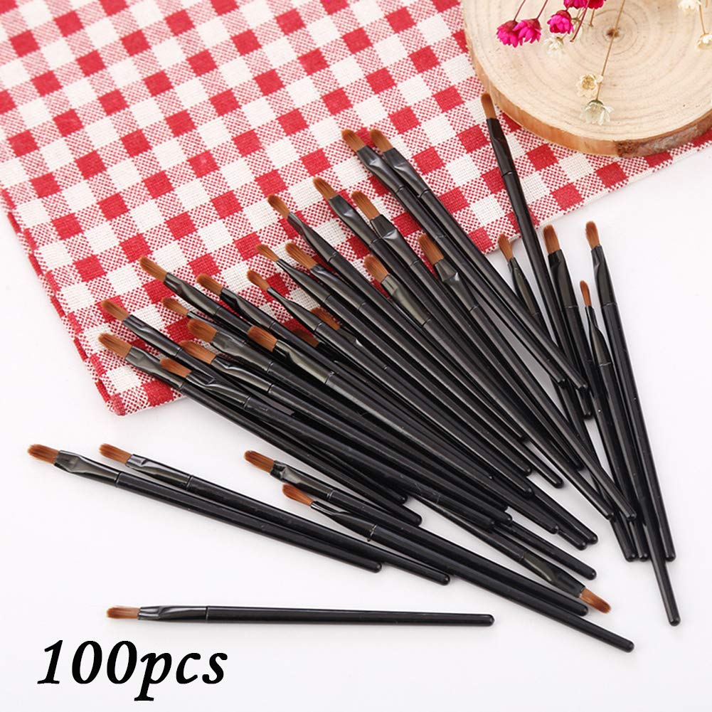 100 Pieces Disposable Lip Brushes Multifunctional Beauty Makeup Brush Lipstick Gloss Eyeshadow Applicator Smudge Cosmetic Tool Set Beauty & Personal Care HSJH