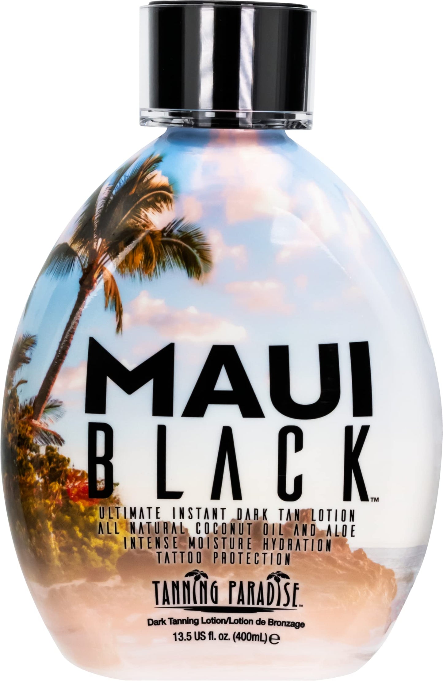 Tanning Paradise Maui Black TanningLotion Instant Dark Tanning Lotion Natural Tan Lotion with Coconut Oil and Aloe Hydration Boost and Tattoo Beauty & Personal Care TANNING PARADISE