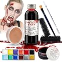 Professional Halloween SFX Special Effects Makeup Kits, Fake Blood, Scab Coagulated Blood Gel, 12 Colors Face Body Paint, Wound Modeling Scar Wax Beauty & Personal Care PillyBalla