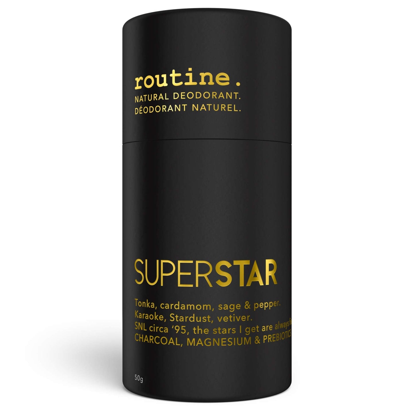 ROUTINE Natural Deodorant Stick for Women and Men - 50g - Antiperspirant Deodorant for Sensitive Skin - Activated Charcoal, Magnesium, and Prebiotics Beauty and Personal Care Routine
