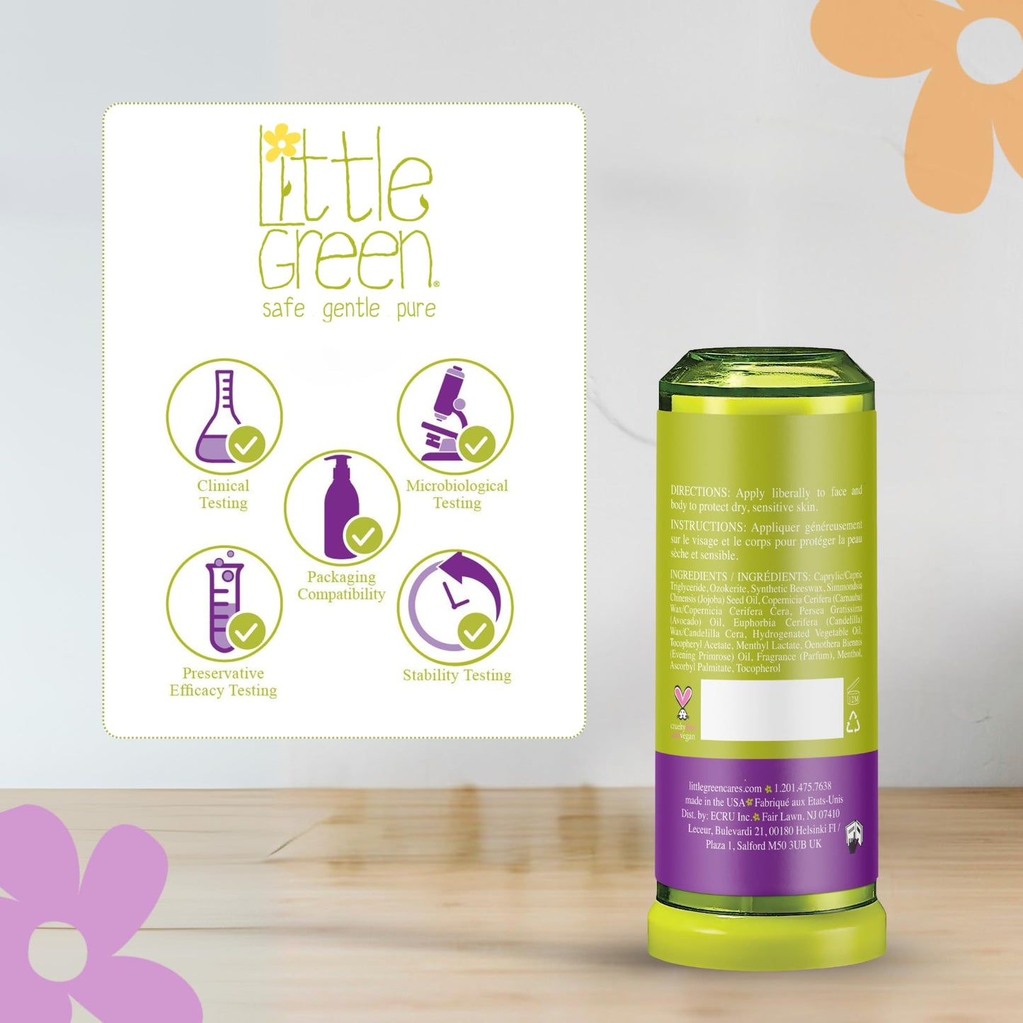 Little Green Kids Soothing Balm, Kids Skincare, Moisturizing Baby Lip Balm for Chapped Lips, Cheeks & Dry Skin, 0.45oz Beauty & Personal Care Little Green
