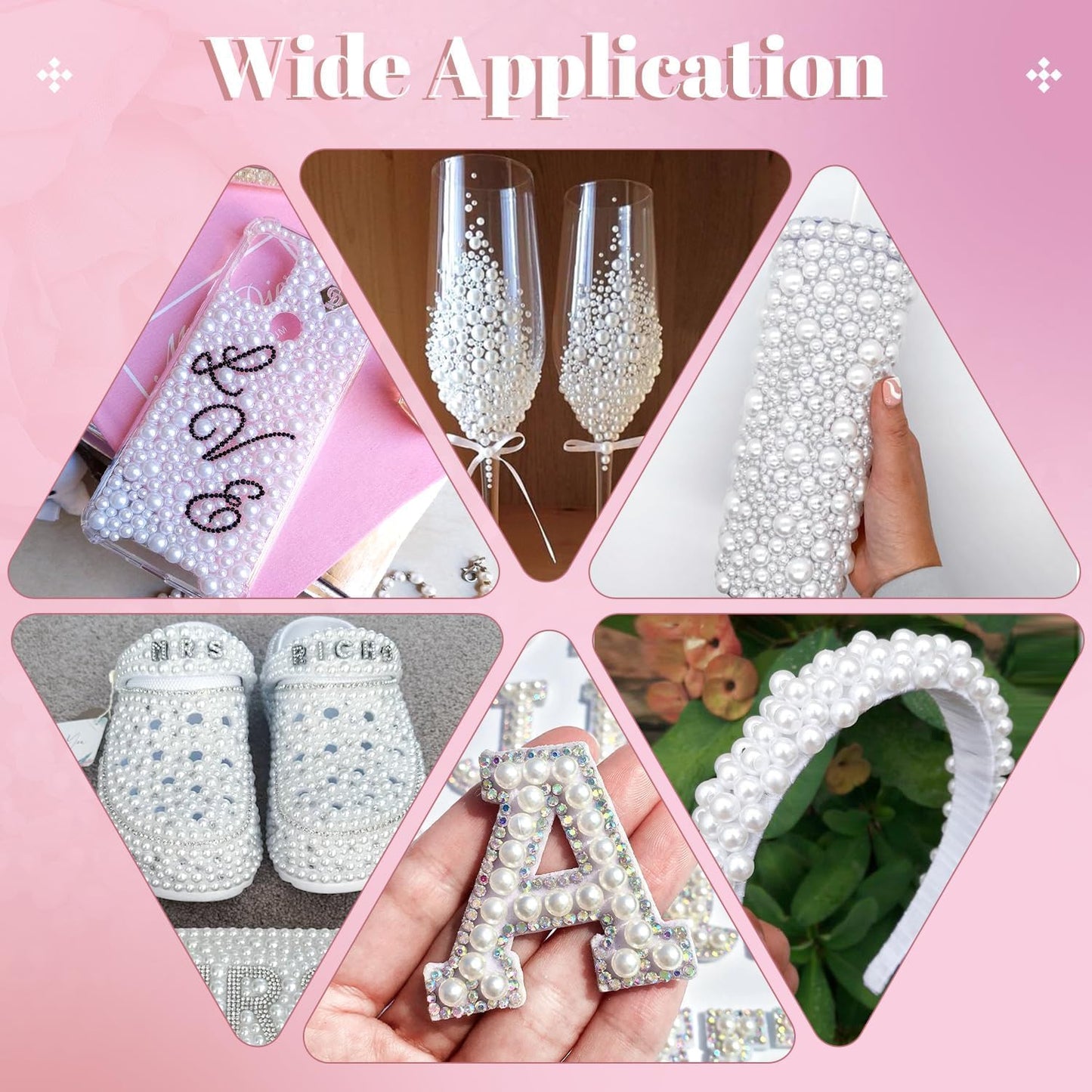 Flatback Pearls for Crafting with 3Pcs 10ml B7000 Jewelry Glue, 1 Box of Half Round White Pearls, Bedazzling Beads for DIY Crafts Clothing Tumblers Beauty and Personal Care TINKRSTUFF