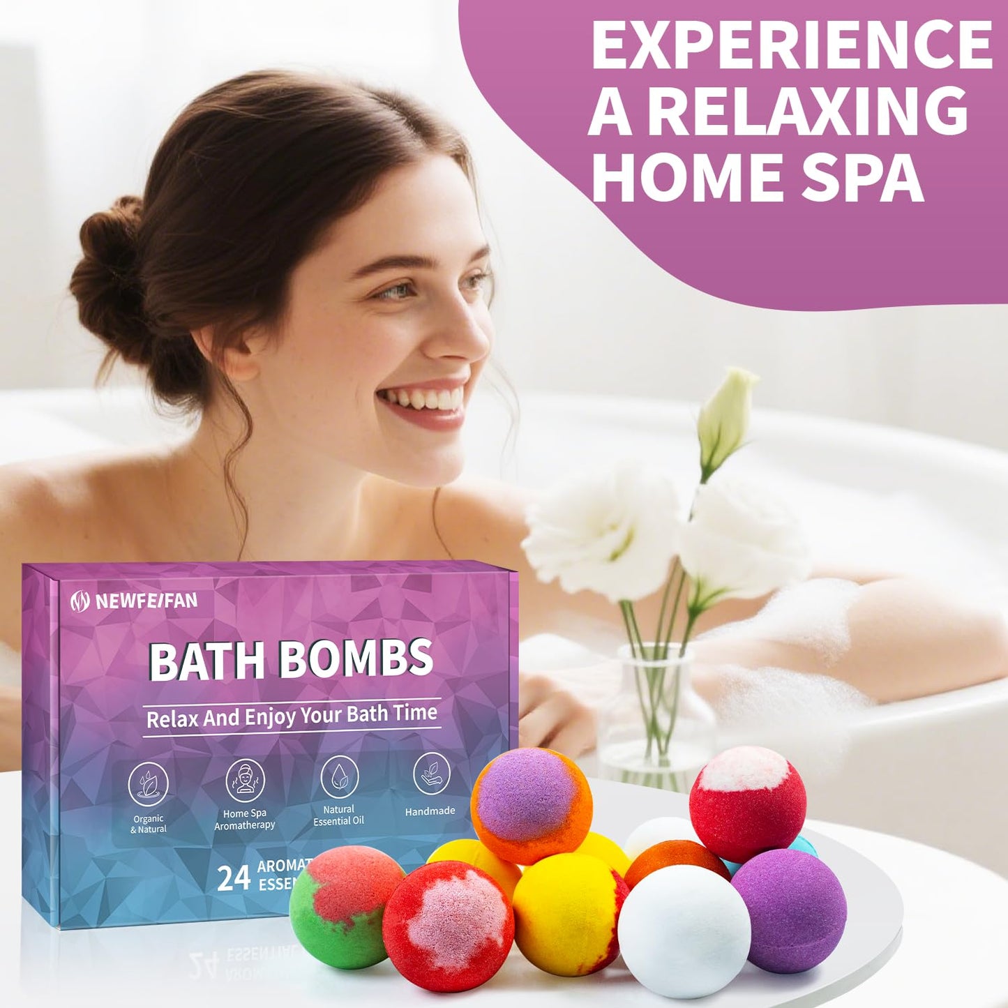 NEWFEIFAN Bath Bombs for Women & Men Gift Set - 24 Pack Beauty and Personal Care NEWFEIFAN