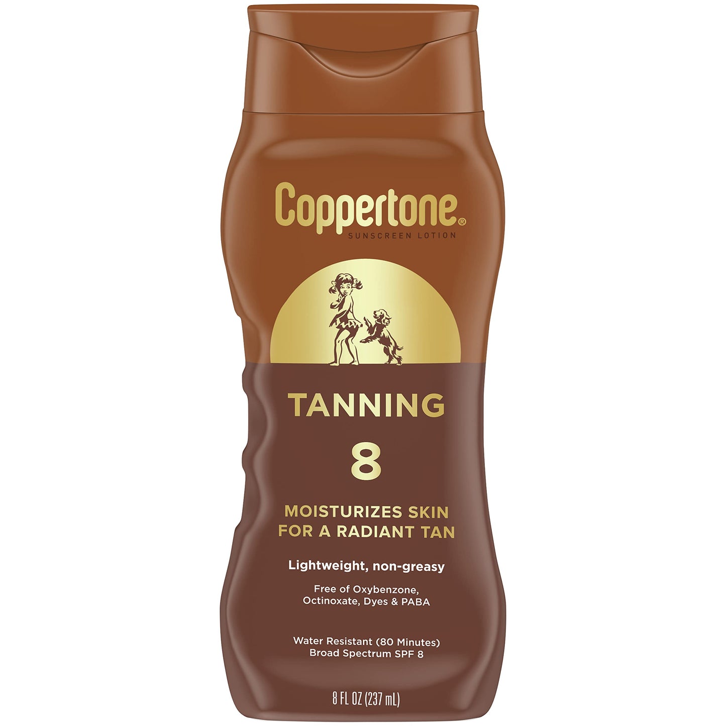 Coppertone Tanning Sunscreen Lotion, SPF 8, Lightweight and Non Greasy Sunscreen, Water Resistant, Oxybenzone Free, Sun Tan Lotion Moisturizes Skin Beauty & Personal Care Coppertone